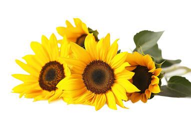 sun flowers on Transparent Background
