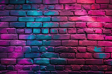 Raspberry Rave Neon Colors On Brick Wall