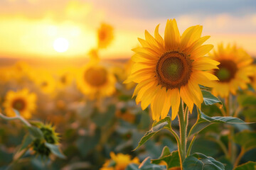 Radiant Yellow Sunflower Field