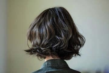 Textured Layered Bob Haircut With Emphasis On The Back