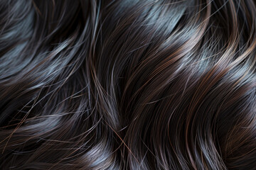 View Of Dark Brown Hair With Hints Of Golden Highlights