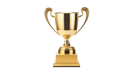 gold trophy prize on transparent background