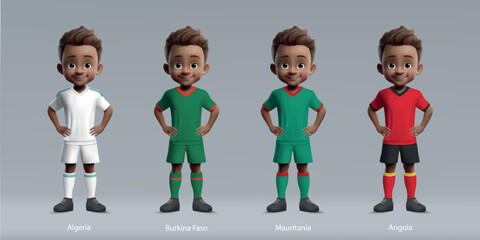 Africa tournament 2023. group D team uniform of africa countries - Powered by Adobe