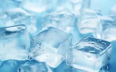 Obraz premium blue ice cubes background,created with Generative AI tecnology.