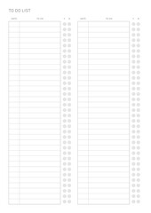 A 'to do list' design template in a modern, simple, and minimalist style. Note, scheduler, diary, calendar, planner document template illustration.