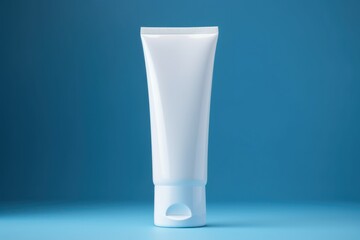Photo of a white plastic cosmetic package tube for cosmetics cream gel