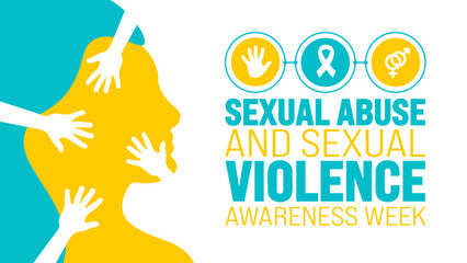 Fototapeta na wymiar February is Sexual abuse and sexual violence awareness week background template. Holiday concept. background, banner, placard, card, and poster design template with text inscription and standard color