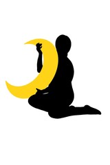 The silhouette of a woman and the moon. women's astrology. zodiac signs, fortune-telling cards and predictions, forecast. Tarot