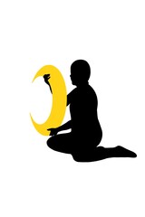 The silhouette of a woman and the moon. women's astrology. zodiac signs, fortune-telling cards and predictions, forecast. Tarot