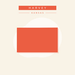 Vector illustration vector of Harvey map Kansas