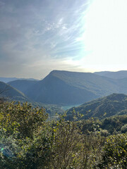 Fototapeta premium mountain landscape and view, high angle, Georgian nature