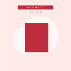 Vector illustration vector of Wichita map Kansas