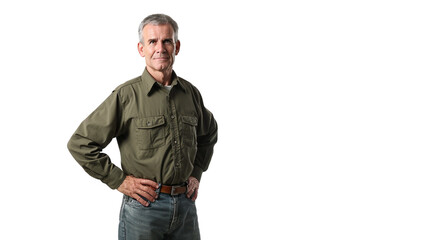 Man Stands Hands-on-Hip on a transparent background