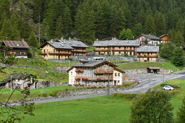Traditional houses on Aosta valley, Italy