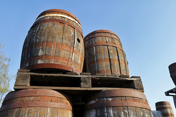 old wine barrels