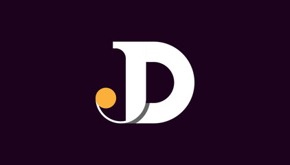 Combined alphabet letter dj, jd logo design