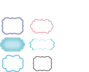 Ribbons, labels, banners, flags Set, badge. Vector