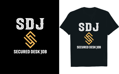 SDJ  secured desk job t-shirt design, Company t-shirt design.