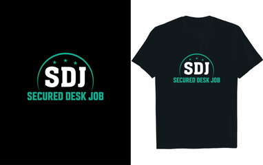 SDJ  secured desk job t-shirt design, company t-shirt design.