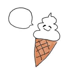 漫画風のソフトクリームのイラスト