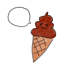 漫画風のチョコレートソフトクリームのイラスト
