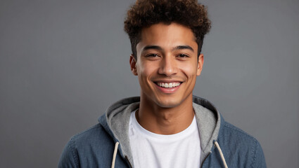 Portrait of a Handsome mixed race student man guy 