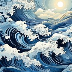 repeating pattern design sea waves