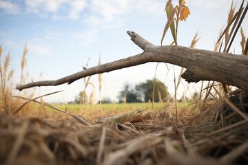 tree limbs creeping over the cornfield edge