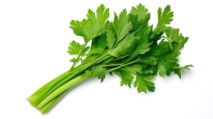 fresh celery on white background, healthy, vegetarian, salad bar, 