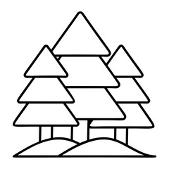 Pine Trees Jungle concept, woodlands or Forestry vector icon design, Camping and outdoor symbol, extreme sports equipment sign, Backpack and Adventure travel  elements stock illustration