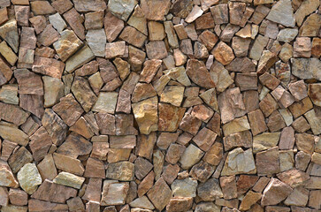 Natural brown stone wall texture detail - Cobblestone