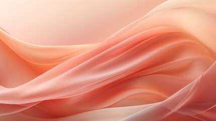 Background of abstract silk waves against a light peach backdrop, banner, copy space