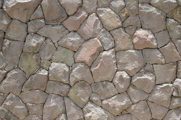 Natural grey stone wall texture detail - Cobblestone