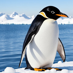 Penguin on the ice.