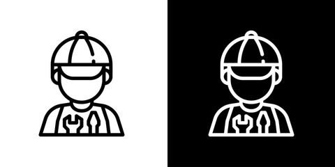 Technician icon. Automotive Icon. Black icon. Silhouette.