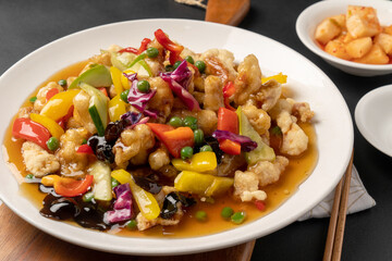 Sweet and sour pork, jajangmyeon, kansho shrimp, seafood, Chinese food, Sweet and sour pork, black bean noodles, thinly sliced shrimp, seafood jjamppong, jjamppong, bean paste skin, Chinese food