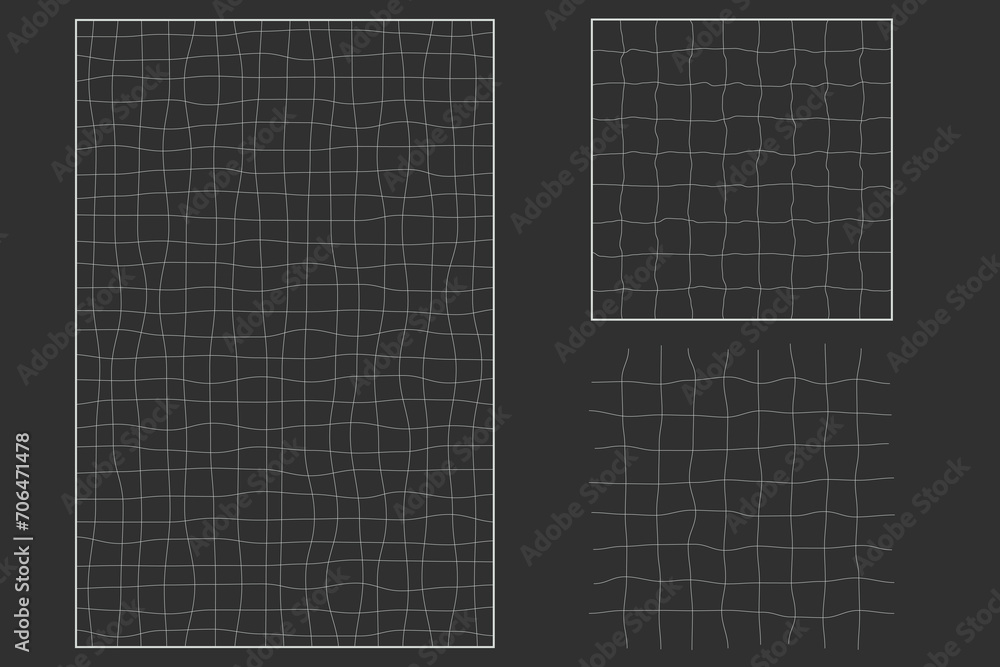 Poster simple abstract geometric white wireframe grid line backgrounds with editable strokes. futuristic, r