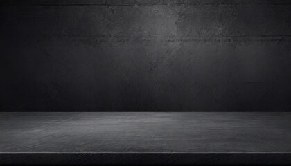 A minimalist dark concrete stage with a textured concrete backdrop, showcasing a grunge aesthetic. ideal for product displays, presentations, or digital backgrounds.