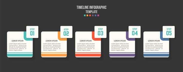 infographic presentation template design, Business concept with 5 steps or processes