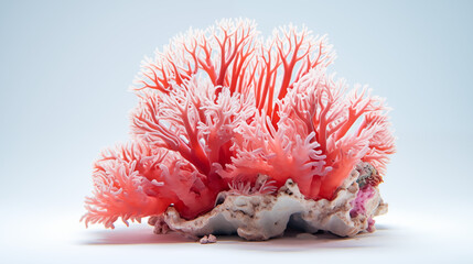 pink coral on white background