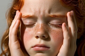 Fototapeta premium Close-up,Symptoms of health issues and disease on child, medical treatment concept