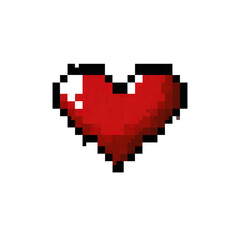 Obraz premium pixel heart, cute, valentine's day