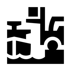 Cargo Container Ship Solid Icon