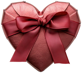 Heart Love shape Gift present box with bow ribbon illustration PNG element cut out transparent isolated on white background ,PNG file ,artwork graphic design.