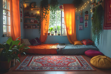Vibrant Modern Orange Rug for Stylish Interior Decor