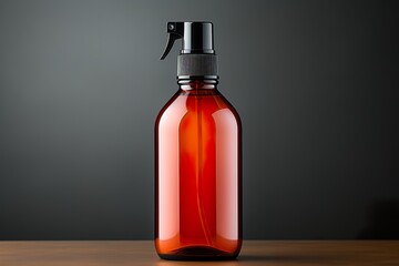 Amber Spray Bottle Mockup - One Bottle. Blank Label