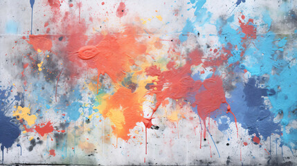 abstract grunge colorful painting on wall background