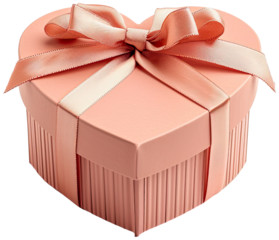 Heart Love shape Gift present box with bow ribbon illustration PNG element cut out transparent isolated on white background ,PNG file ,artwork graphic design.