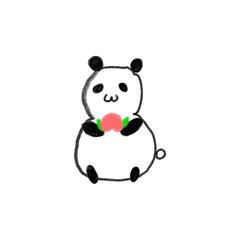 桃とパンダ