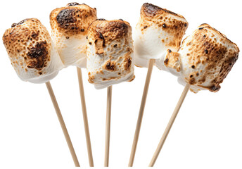 Toasted marshmallow on a stick illustration PNG element cut out transparent isolated on white background ,PNG file ,artwork graphic design. - obrazy, fototapety, plakaty